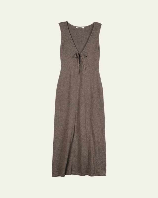 Delphinus Knit V-Neck Midi Dress